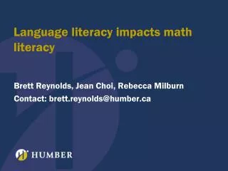 Language literacy impacts math literacy