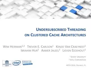 Undersubscribed Threading on Clustered Cache Architectures
