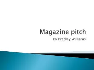 Magazine pitch