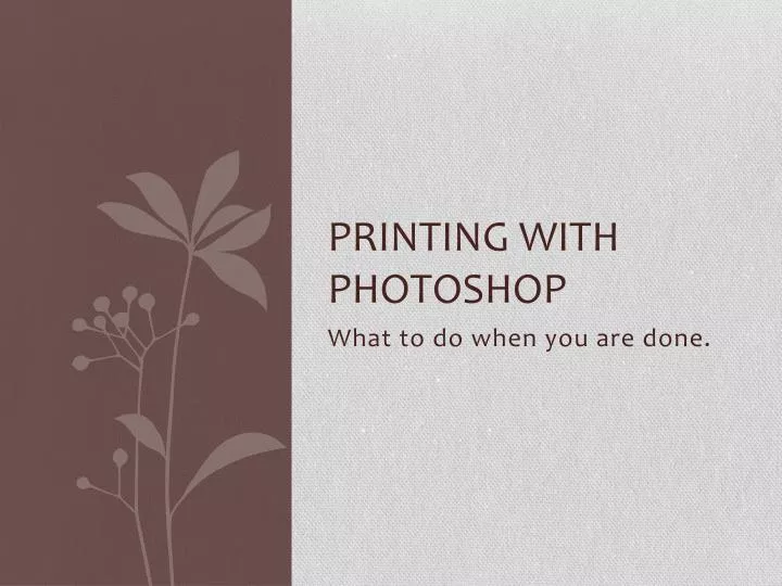 printing with photoshop