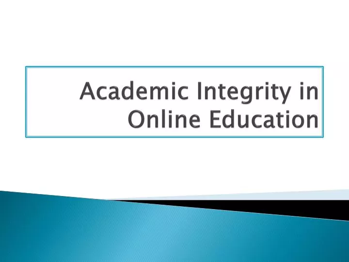 academic integrity in online education