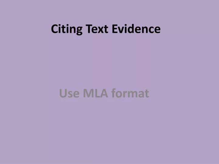 citing text evidence