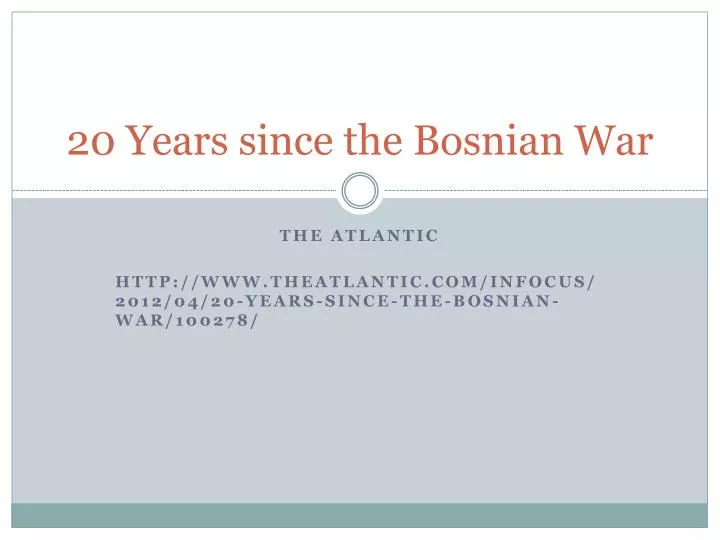 20 years since the bosnian war