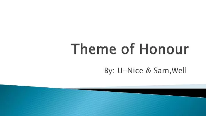 theme of honour