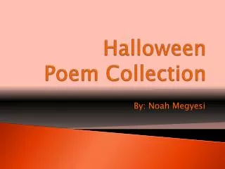 Halloween Poem Collection