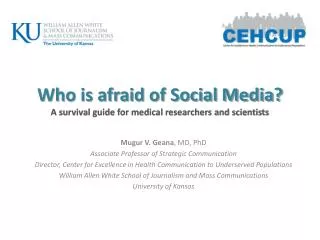 Who is afraid of Social Media? A survival guide for medical researchers and scientists