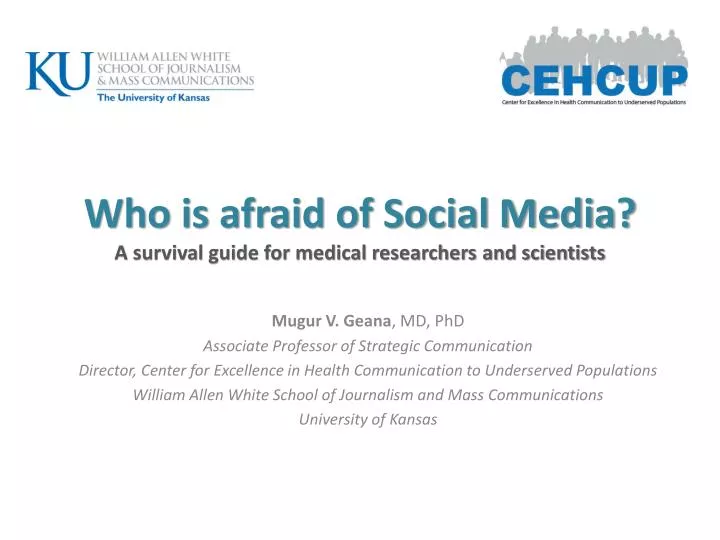 who is afraid of social media a survival guide for medical researchers and scientists