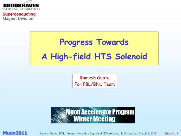 progress towards a high field hts solenoid