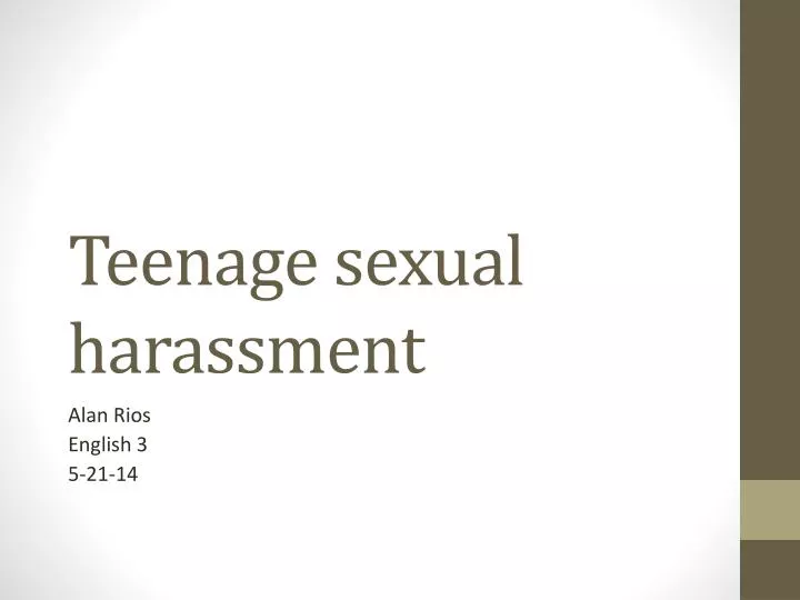 teenage sexual harassment