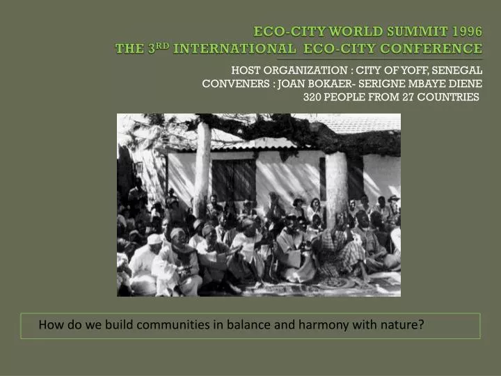 eco city world summit 1996 the 3 rd international eco city confer e nce