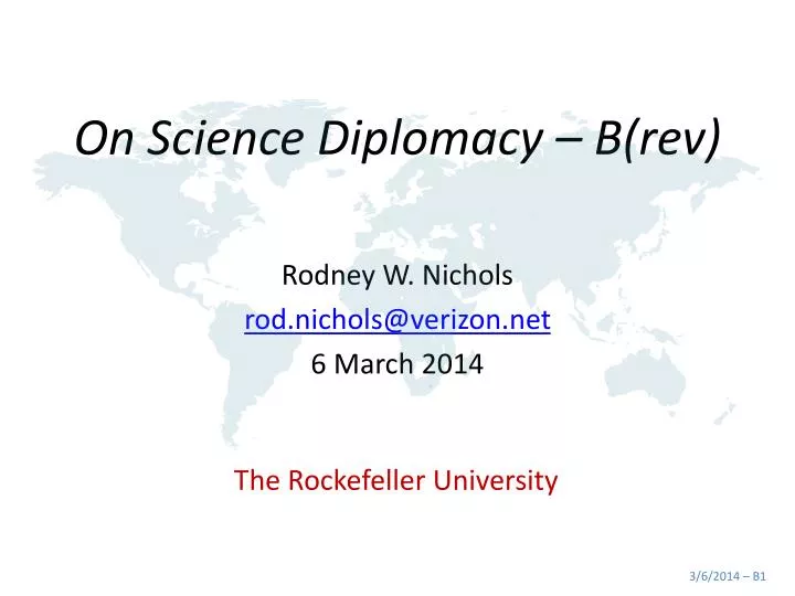 on science diplomacy b rev