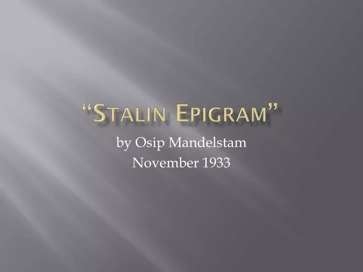 stalin epigram