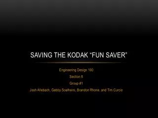 Saving the Kodak “fun saver”