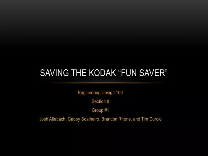 saving the kodak fun saver