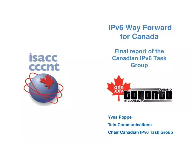 ipv6 way forward for canada final report of the canadian ipv6 task group