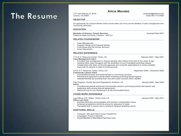 the resume