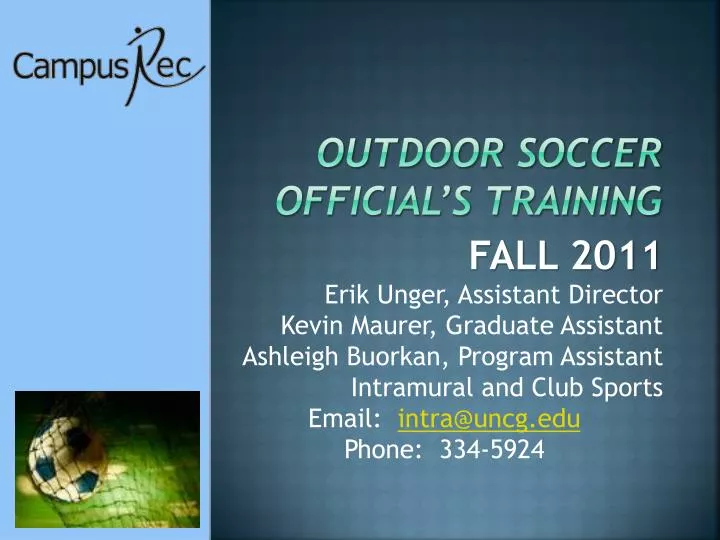 outdoor soccer official s training