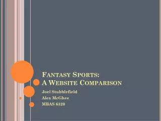 Fantasy Sports: A Website Comparison
