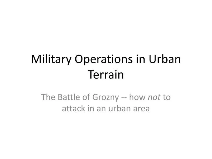 military operations in urban terrain