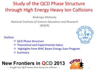 Study of the QCD Phase Structure through High Energy Heavy Ion Collisions
