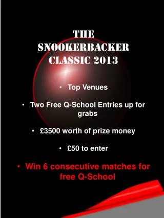 The Snookerbacker classic 2013