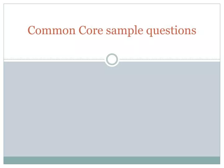 common core sample questions