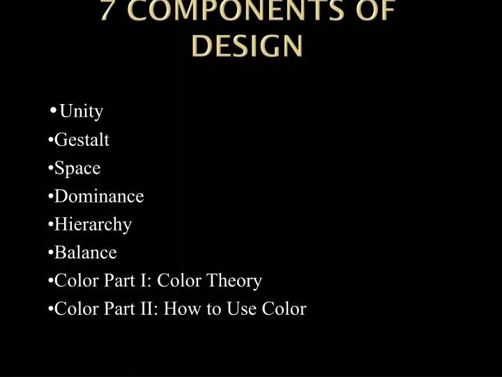 7 components of design
