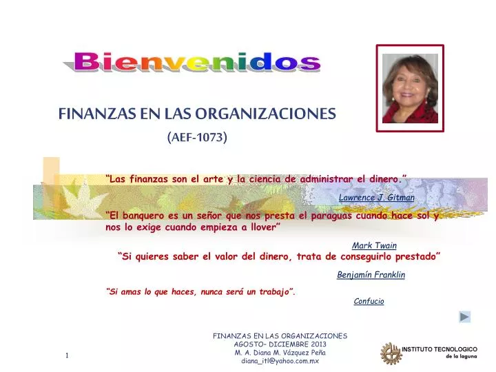 finanzas en las organizaciones aef 1073