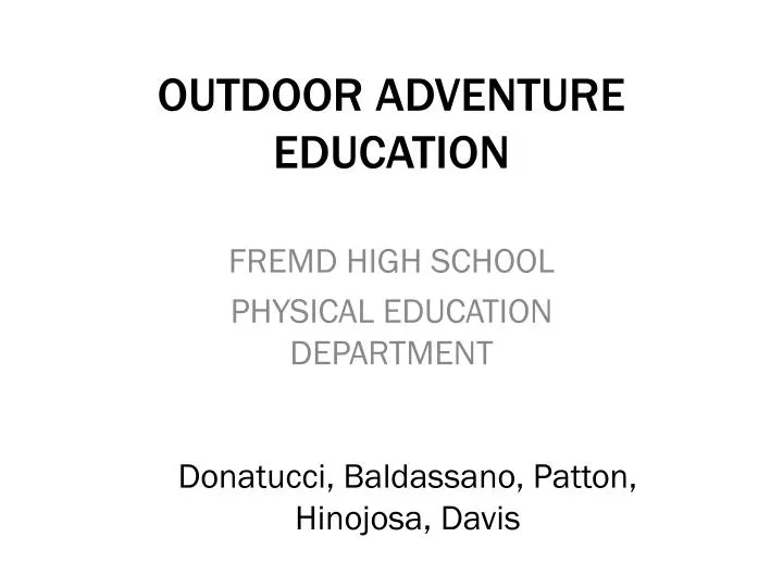 outdoor adventure education