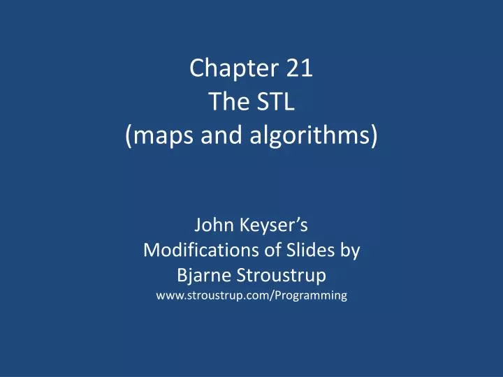 chapter 21 the stl maps and algorithms