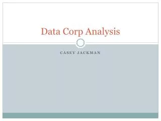 Data Corp Analysis