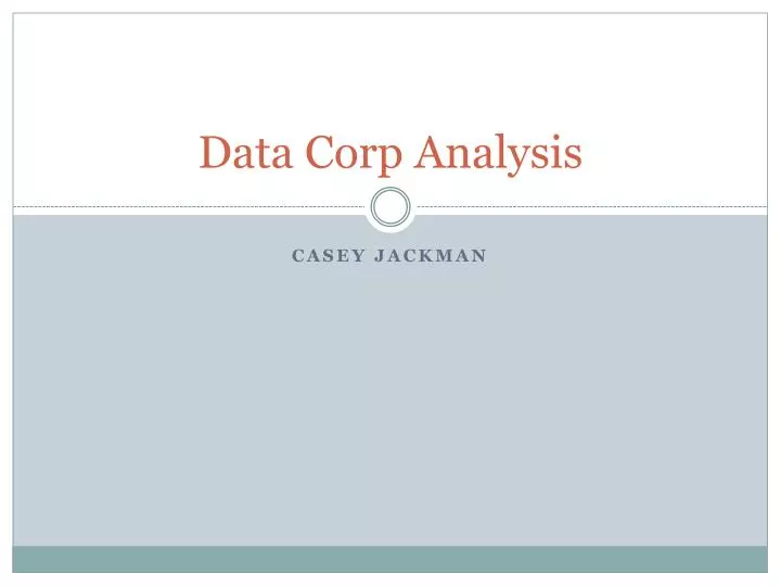 data corp analysis