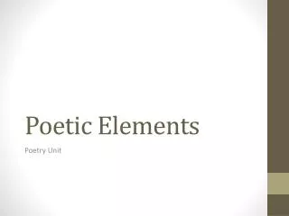 Poetic Elements