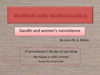 WOMEN AND NONVIOLENCE