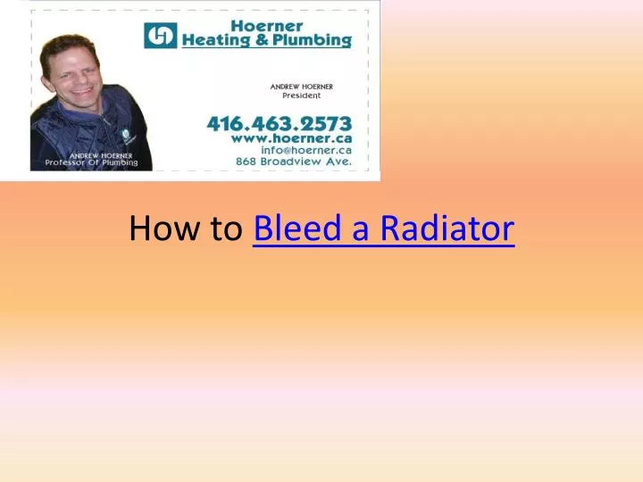 how to bleed a radiator