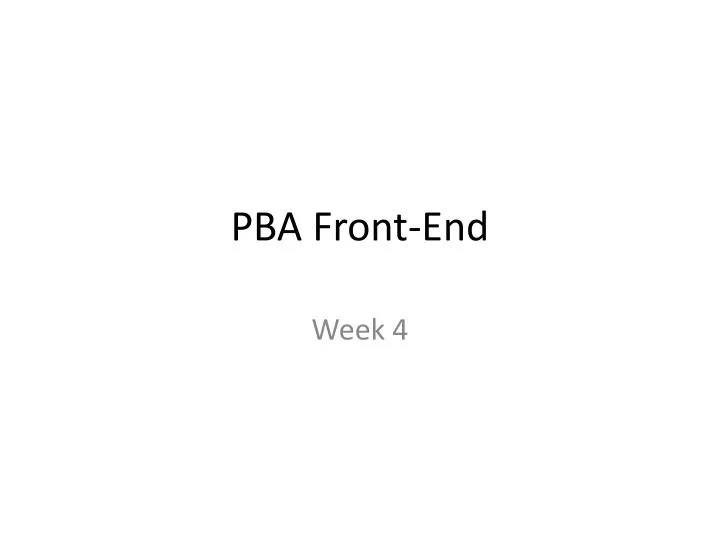 pba front end