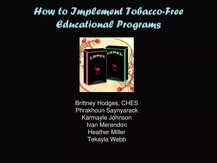 how to implement tobacco free educational programs