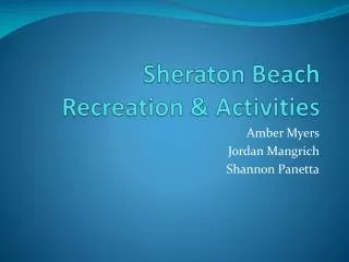 Sheraton Beach Recreation &amp; Activities