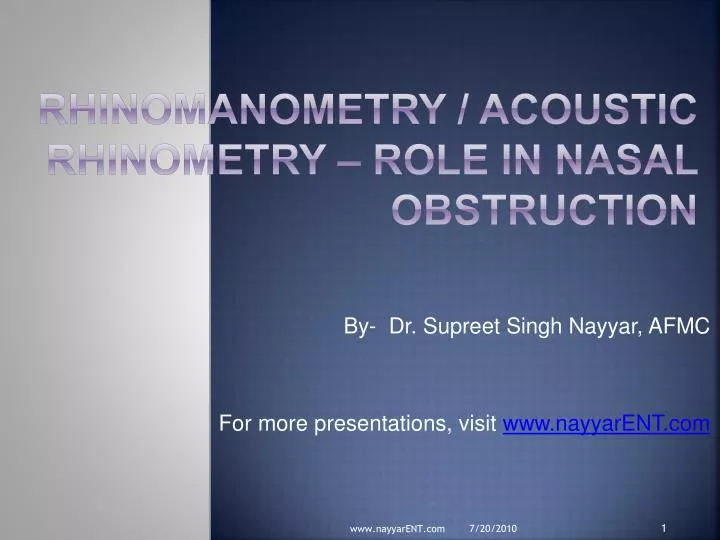 rhinomanometry acoustic rhinometry role in nasal obstruction