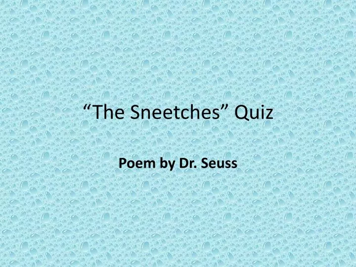the sneetches quiz