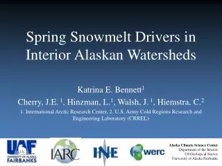 Spring Snowmelt Drivers in Interior Alaskan Watersheds