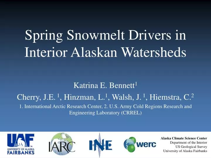 spring snowmelt drivers in interior alaskan watersheds