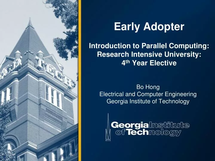 early adopter introduction to parallel computing research intensive university 4 th year elective