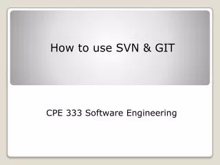 How to use SVN &amp; GIT