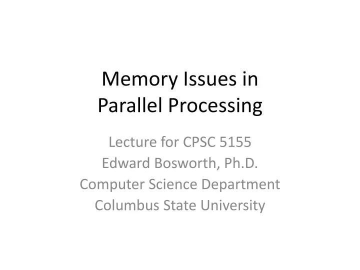 memory issues in parallel processing