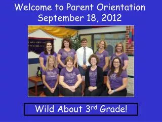 Welcome to Parent Orientation September 18, 2012
