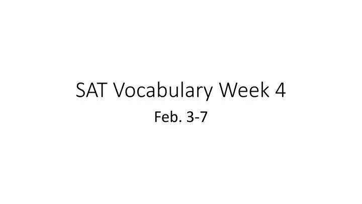 sat vocabulary week 4
