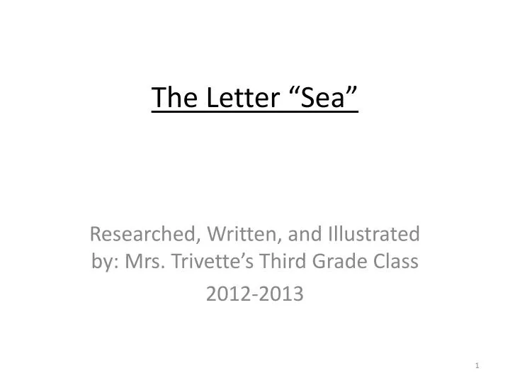 the letter sea