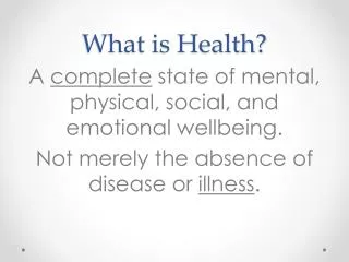 What is Health?