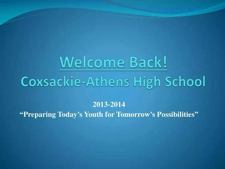 welcome back coxsackie athens high school